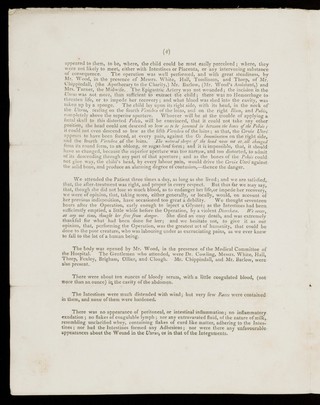 A further statement of the case of Elizabeth Thompson : upon whom the Caesarean operation was performed in the Manchester Lying-In Hospital : in addition to that published by Mr. Wood, in the Memoirs of the Medical Society of London, vol. 5th / By Charles White, and Richard Hall, ... and George Tomlinson, and John Thorp.