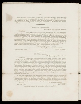 A further statement of the case of Elizabeth Thompson : upon whom the Caesarean operation was performed in the Manchester Lying-In Hospital : in addition to that published by Mr. Wood, in the Memoirs of the Medical Society of London, vol. 5th / By Charles White, and Richard Hall, ... and George Tomlinson, and John Thorp.