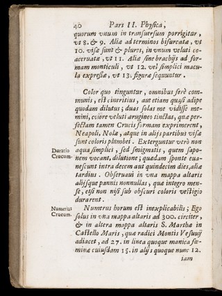 Athanasii Kircheri Soc. Iesv. Diatribe. De prodigiosis crucibus, quae tam supra vestes hominum, quam res alias, non pridem post vltimum incendium Vesuuij montis Neapoli comparuerunt / [Athanasius Kircher].