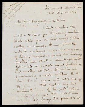 Letter by David Livingston to his family