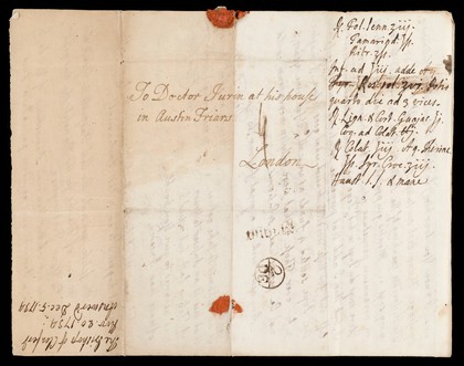 Letters from Mordecai Cary (d. 1751), Jurin's pupil, later Bishop of Clonfert, Cloyne and Killala, concerning the treatment of Cary's wife for a breast lump (including notes on her case by Jurin), and literary interests.