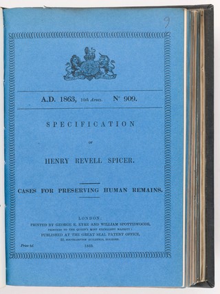 Specification of Henry Revell Spicer : cases for preserving human remains.