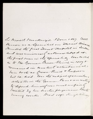 view Letter from Sir Morell Mackenzie