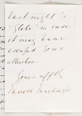 Letter from Sir Morell Mackenzie