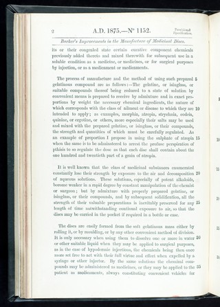 Specification of William Robert Barker : medicinal discs.