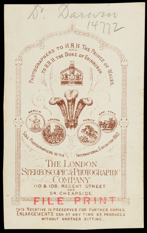 Charles Robert Darwin. Photograph by the London