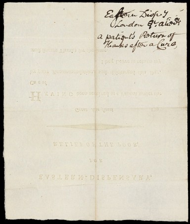 Eastern-Dispensary for Relief of the Poor : Great Alie Street, 179 : having been received as a patient under the care of.