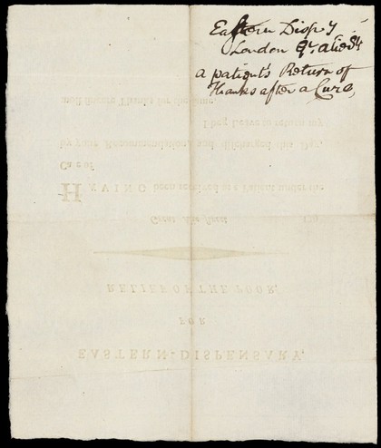Eastern-Dispensary for Relief of the Poor : Great Alie Street, 179 : having been received as a patient under the care of.