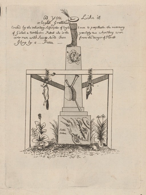 A jack-boot stands on top of a truncated obelisk ...