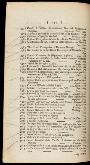 view Page 144: A catalogue of the duplicate books, coins...'