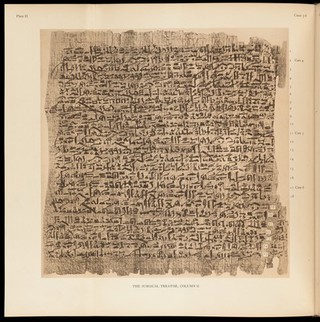 The Edwin Smith surgical papyrus : published in facsimile and hieroglyphic transliteration with translation and commentary in two volumes / by James Henry Breasted.