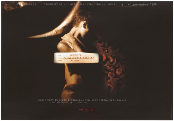 advertisment for an exhibition about the AIDS-Hilfe