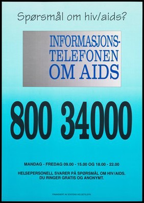 Advert for HIV and AIDS helpline in Norway