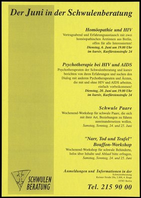 HIV and AIDS events by Schwulenberatung