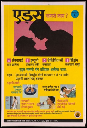 AIDS prevention advertisement in Marathi.