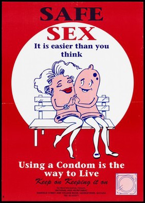 Safe-sex and AIDS prevention advert from Guyana