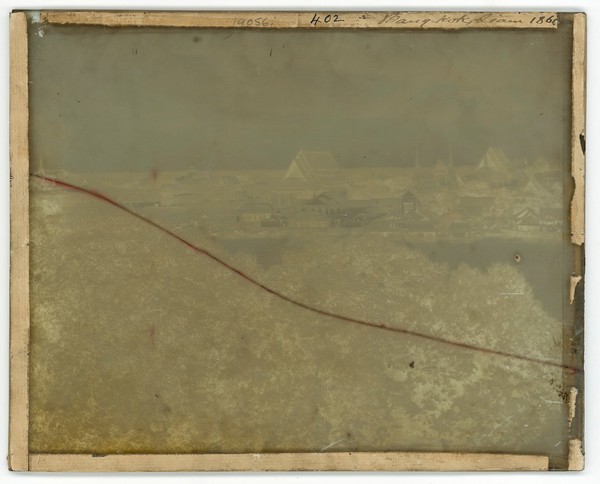 Chao Phraya river, Bangkok, Siam (Thailand): left photograph of three. Photograph by John Thomson, 1865/1866.