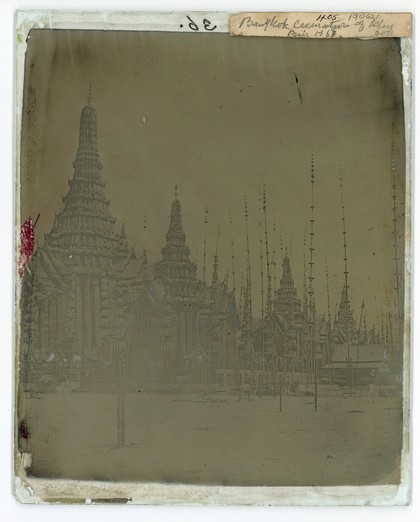 Bangkok, Siam (Thailand): the funeral meru for the cremation of King Pinklao (second king), January 1866. Photograph by John Thomson, 1866.