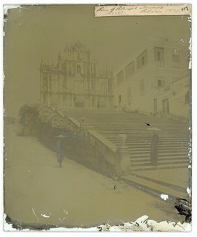 Macao, China: the ruins of St Paul's church. Photograph by John Thomson, 1870.