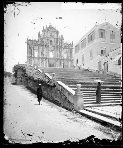 Macao, China: the ruins of St Paul's church. Photograph by John Thomson, 1870.