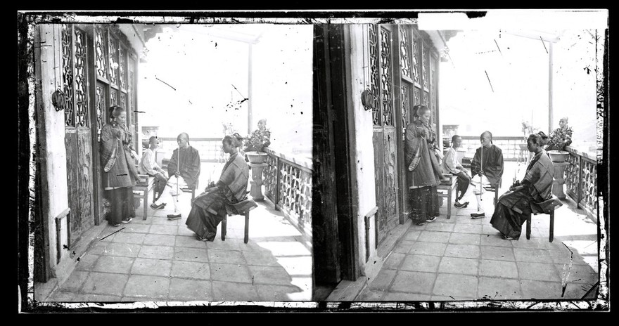 A Chinese tea-house, Hong Kong. Photograph by John Thomson, 1868/1871.