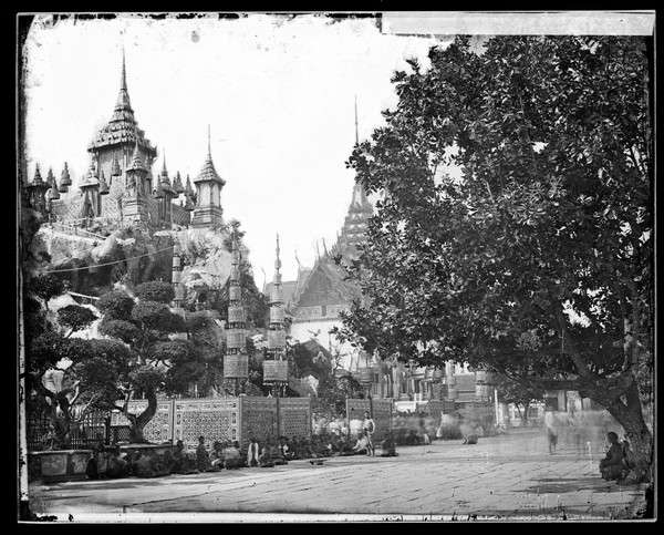 Siam (Thailand): Mount Krailas, Bangkok, during the tonsurate ceremony of Prince Chulalongkorn, day 3. Photograph by John Thomson, 1865.