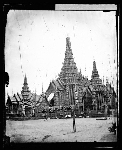 Bangkok, Siam (Thailand): the funeral meru for the cremation of King Pinklao (second king), January 1866. Photograph by John Thomson, 1866.