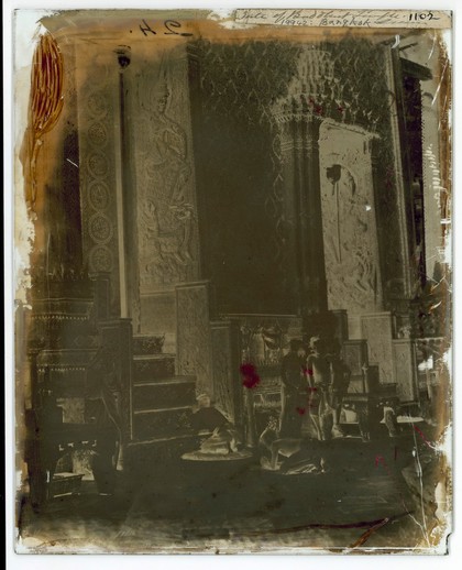 Bangkok, Siam (Thailand): the verandah outside the Chapel of the Emerald Buddha (Wat Phra K̄æo). Photograph by John Thomson, 1865/1866.