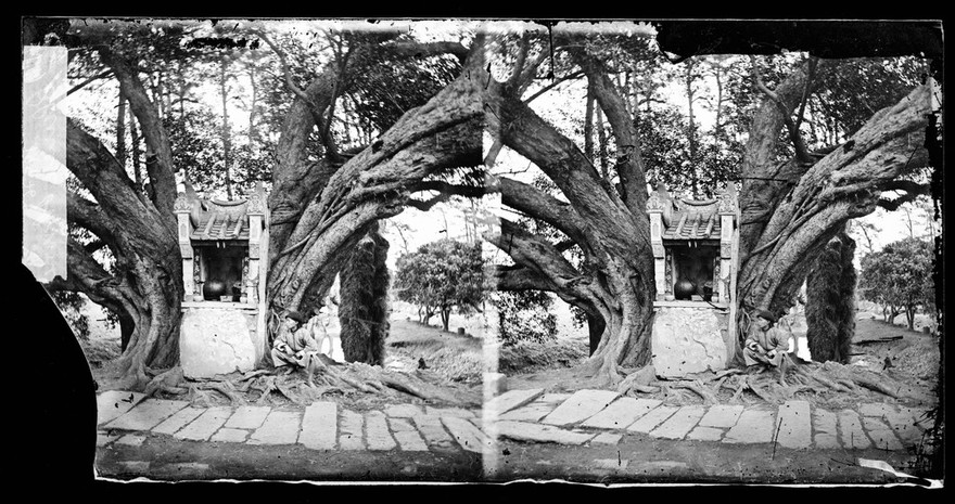 Taiwan: a roadside shrine. Photograph by John Thomson, 1869.
