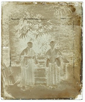 Canton, Kwangtung (Guangdong) province, China: two Buddhist priests. Photograph by John Thomson, 1869.