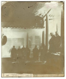 Yongquan monastery, Drum Mountain, near Fuzhou, China: Buddhist priests. Photograph by John Thomson, 1869.