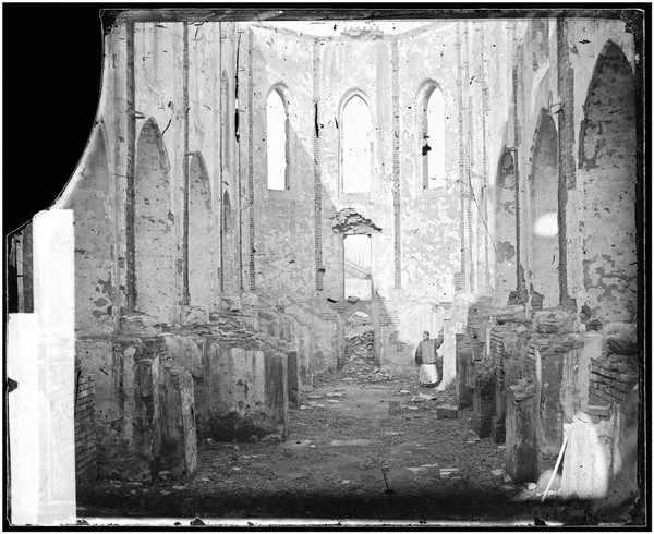 Tianjin (Tientsin), China: interior ruins of the Chapel of the Sisters of Charity after the Tianjin Massacre. Photograph by John Thomson, 1871.