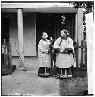Canton (Guangzhou), Kwangtung province, China: two young Cantonese women. Photograph by John Thomson, 1869.