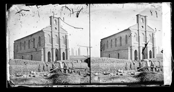 Tianjin (Tientsin), China: exterior of Notre Dame des Victoires Cathedral. Photograph by John Thomson, 1871.