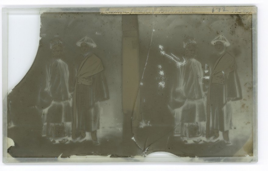 Canton (Guangzhou), Kwangtung province, China: a Cantonese bride and groom. Photograph by John Thomson, 1869.