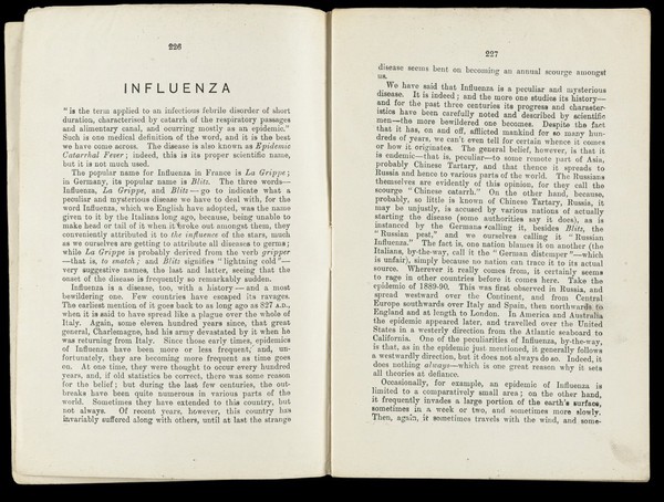 Influenza : its cause, cure and prevention.