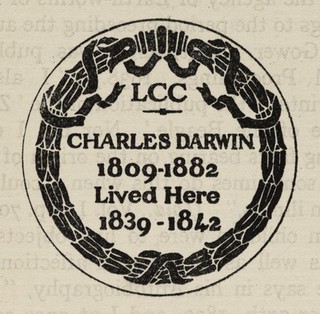 Plaque to commemorate Charles Darwins residence.