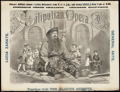 The only Liliputian Opera Co. : Lucia Zarate, General Mite, together with the famous midgets.