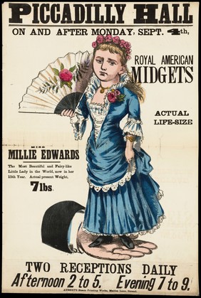 Piccadilly Hall on and after Monday, Sept. 4th : Royal American Midgets : Miss Millie Edwards... two receptions daily... / Piccadilly Hall.