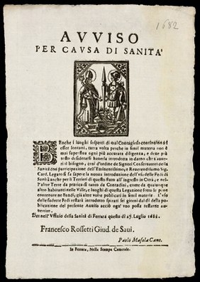 Avviso per causa di sanità / Francesco Rossetti.