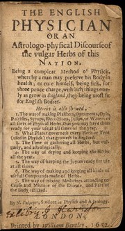 The English physician / [Nicholas Culpeper].