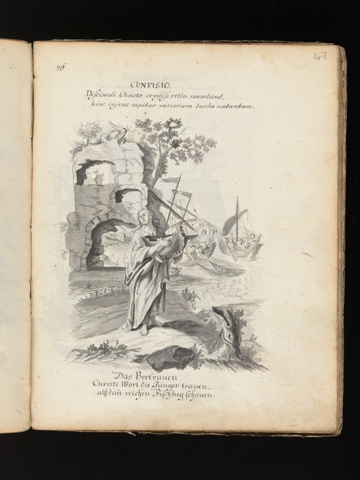 Allegorical and sacred subjects, and hermits. Drawings, ca. 1740.