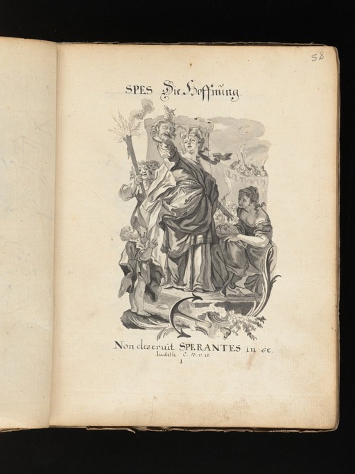 Allegorical and sacred subjects, and hermits. Drawings, ca. 1740.