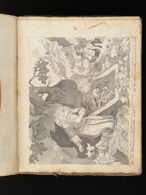 Allegorical and sacred subjects, and hermits. Drawings, ca. 1740.