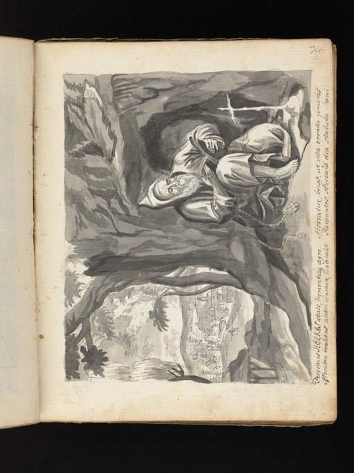 Allegorical and sacred subjects, and hermits. Drawings, ca. 1740.