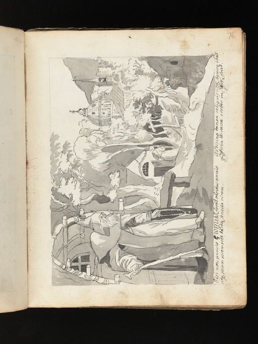 Allegorical and sacred subjects, and hermits. Drawings, ca. 1740.