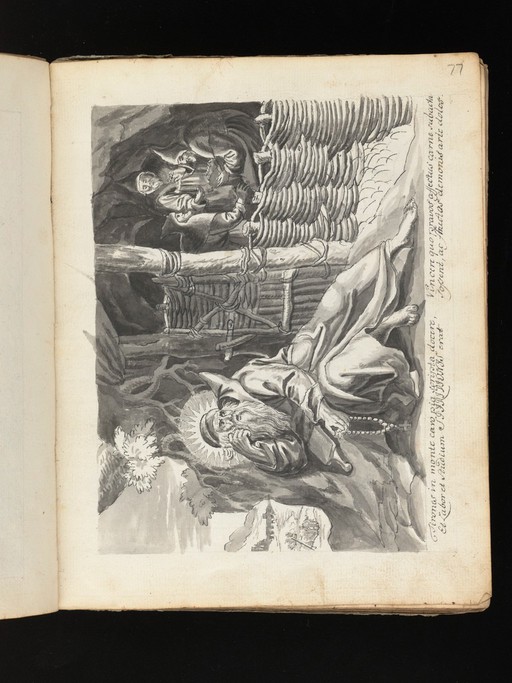 Allegorical and sacred subjects, and hermits. Drawings, ca. 1740.