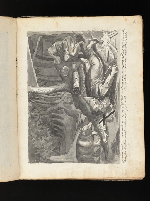 Allegorical and sacred subjects, and hermits. Drawings, ca. 1740.