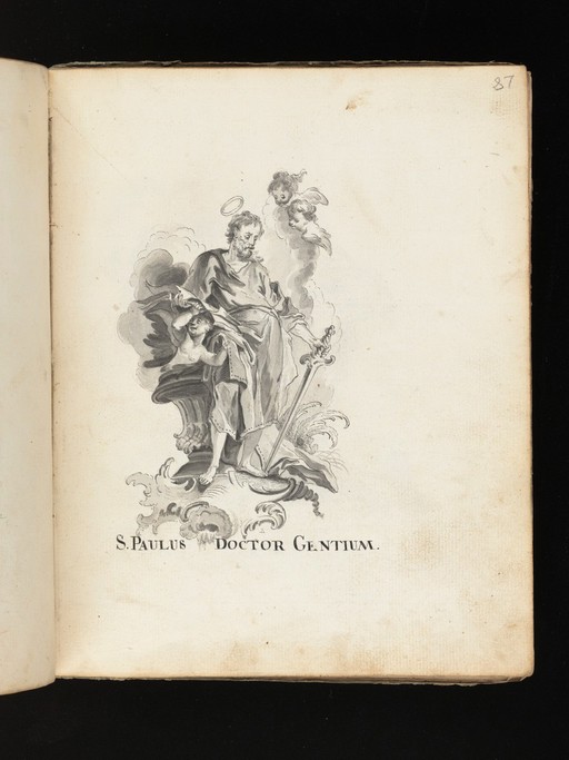Allegorical and sacred subjects, and hermits. Drawings, ca. 1740.
