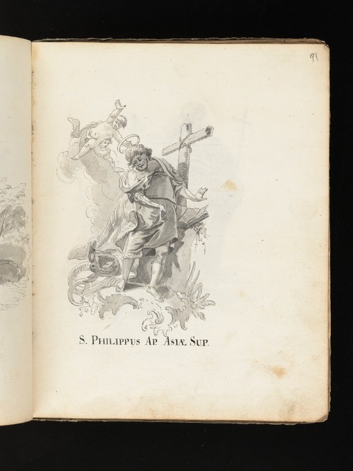 Allegorical and sacred subjects, and hermits. Drawings, ca. 1740.